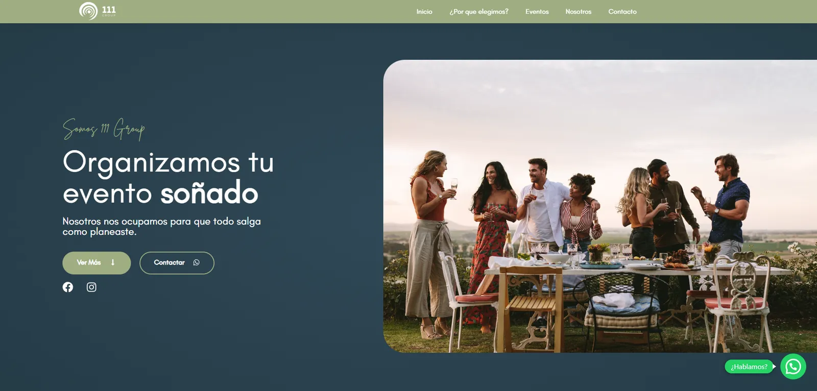 Web institucional de Ciento Once Group en computadora
