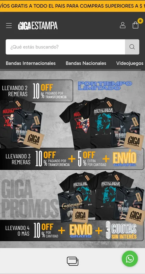 Tienda online de Giga Estampa en celular
